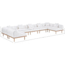  Meridian Laguna 177.5" Cream Resilient Water Resistant Fabric Upholstered 7 pc Outdoor Patio Modular Sectional IMAGE 5