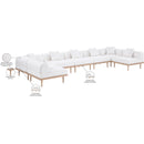  Meridian Laguna 177.5" Cream Resilient Water Resistant Fabric Upholstered 7 pc Outdoor Patio Modular Sectional IMAGE 6