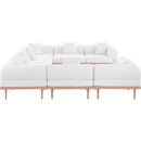  Meridian Laguna 142" Cream Resilient Water Resistant Fabric Upholstered 8 pc Outdoor Patio Modular Sectional IMAGE 3