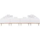  Meridian Laguna 142" Cream Resilient Water Resistant Fabric Upholstered 8 pc Outdoor Patio Modular Sectional IMAGE 4