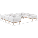  Meridian Laguna 142" Cream Resilient Water Resistant Fabric Upholstered 8 pc Outdoor Patio Modular Sectional IMAGE 5