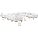  Meridian Laguna 142" Cream Resilient Water Resistant Fabric Upholstered 8 pc Outdoor Patio Modular Sectional IMAGE 6