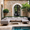  Meridian Laguna Natural Aluminum Outdoor Patio Coffee Table IMAGE 2