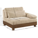  Meridian Turin Beige Fabric Upholstered Modular Right Arm Chair IMAGE 6