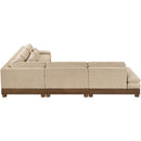  Meridian Turin 127.75" Beige Fabric Upholstered 5 pc Modular Sectional IMAGE 5