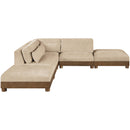  Meridian Turin 120" Beige Fabric Upholstered 5 pc Modular Sectional IMAGE 4