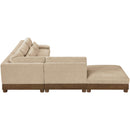  Meridian Turin 127.75" Beige Fabric Upholstered 5 pc Modular Sectional IMAGE 5