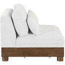  Meridian Turin Cream Fabric Upholstered Modular Armless Chair IMAGE 4