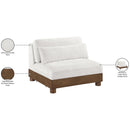  Meridian Turin Cream Fabric Upholstered Modular Armless Chair IMAGE 7