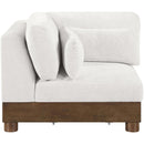  Meridian Turin Cream Fabric Upholstered Modular Corner Chair IMAGE 4