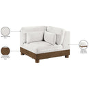  Meridian Turin Cream Fabric Upholstered Modular Corner Chair IMAGE 7