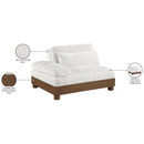  Meridian Turin Cream Fabric Upholstered Modular Left Arm Chair IMAGE 7