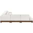  Meridian Turin 127.75" Cream Fabric Upholstered 5 pc Modular Sectional IMAGE 5