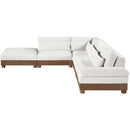 Meridian Turin 127.75" Cream Fabric Upholstered 5 pc Modular Sectional IMAGE 2