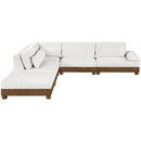  Meridian Turin 127.75" Cream Fabric Upholstered 5 pc Modular Sectional IMAGE 3