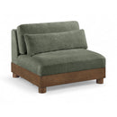  Meridian Turin Green Fabric Upholstered Modular Armless Chair IMAGE 1