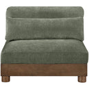  Meridian Turin Green Fabric Upholstered Modular Armless Chair IMAGE 3