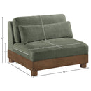  Meridian Turin Green Fabric Upholstered Modular Armless Chair IMAGE 6