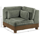  Meridian Turin Green Fabric Upholstered Modular Corner Chair IMAGE 6