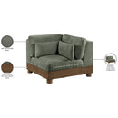  Meridian Turin Green Fabric Upholstered Modular Corner Chair IMAGE 7