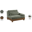  Meridian Turin Green Fabric Upholstered Modular Right Arm Chair IMAGE 7