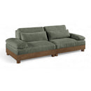  Meridian Turin 95.5" Green Fabric Upholstered 2 pc Modular Loveseat IMAGE 1