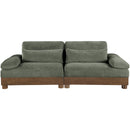  Meridian Turin 95.5" Green Fabric Upholstered 2 pc Modular Loveseat IMAGE 3