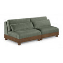  Meridian Turin 80" Green Fabric Upholstered 2 pc Modular Loveseat IMAGE 1