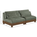  Meridian Turin 80" Green Fabric Upholstered 2 pc Modular Loveseat IMAGE 6