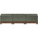  Meridian Turin 120" Green Fabric Upholstered 3 pc Modular Sofa IMAGE 4