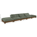  Meridian Turin 200" Green Fabric Upholstered 5 pc Modular Sofa IMAGE 6