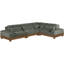  Meridian Turin 127.75" Green Fabric Upholstered 4 pc Modular Sectional IMAGE 1