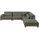  Meridian Turin 120" Green Fabric Upholstered 5 pc Modular Sectional IMAGE 2