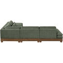  Meridian Turin 120" Green Fabric Upholstered 5 pc Modular Sectional IMAGE 4