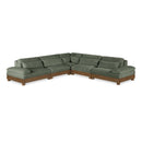  Meridian Turin 127.75" Green Fabric Upholstered 5 pc Modular Sectional IMAGE 1