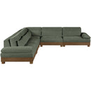  Meridian Turin 127.75" Green Fabric Upholstered 5 pc Modular Sectional IMAGE 4