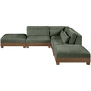  Meridian Turin 120" Green Fabric Upholstered 5 pc Modular Sectional IMAGE 3