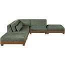  Meridian Turin 120" Green Fabric Upholstered 5 pc Modular Sectional IMAGE 4