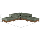  Meridian Turin 120" Green Fabric Upholstered 5 pc Modular Sectional IMAGE 6