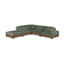  Meridian Turin 127.75" Green Fabric Upholstered 5 pc Modular Sectional IMAGE 1