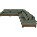  Meridian Turin 167.75" Green Fabric Upholstered 6 pc Modular Sectional IMAGE 3