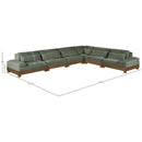  Meridian Turin 167.75" Green Fabric Upholstered 6 pc Modular Sectional IMAGE 6