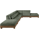  Meridian Turin 160" Green Fabric Upholstered 6 pc Modular Sectional IMAGE 4