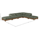  Meridian Turin 160" Green Fabric Upholstered 6 pc Modular Sectional IMAGE 6