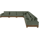  Meridian Turin 167.75" Green Fabric Upholstered 7 pc Modular Sectional IMAGE 2