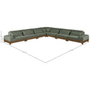  Meridian Turin 167.75" Green Fabric Upholstered 7 pc Modular Sectional IMAGE 6