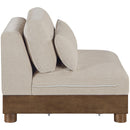  Meridian Turin Taupe Fabric Upholstered Modular Armless Chair IMAGE 4