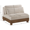  Meridian Turin Taupe Fabric Upholstered Modular Armless Chair IMAGE 6