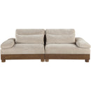  Meridian Turin 95.5" Taupe Fabric Upholstered 2 pc Modular Loveseat IMAGE 2