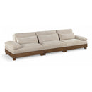  Meridian Turin 135.5" Taupe Fabric Upholstered 3 pc Modular Sofa IMAGE 1